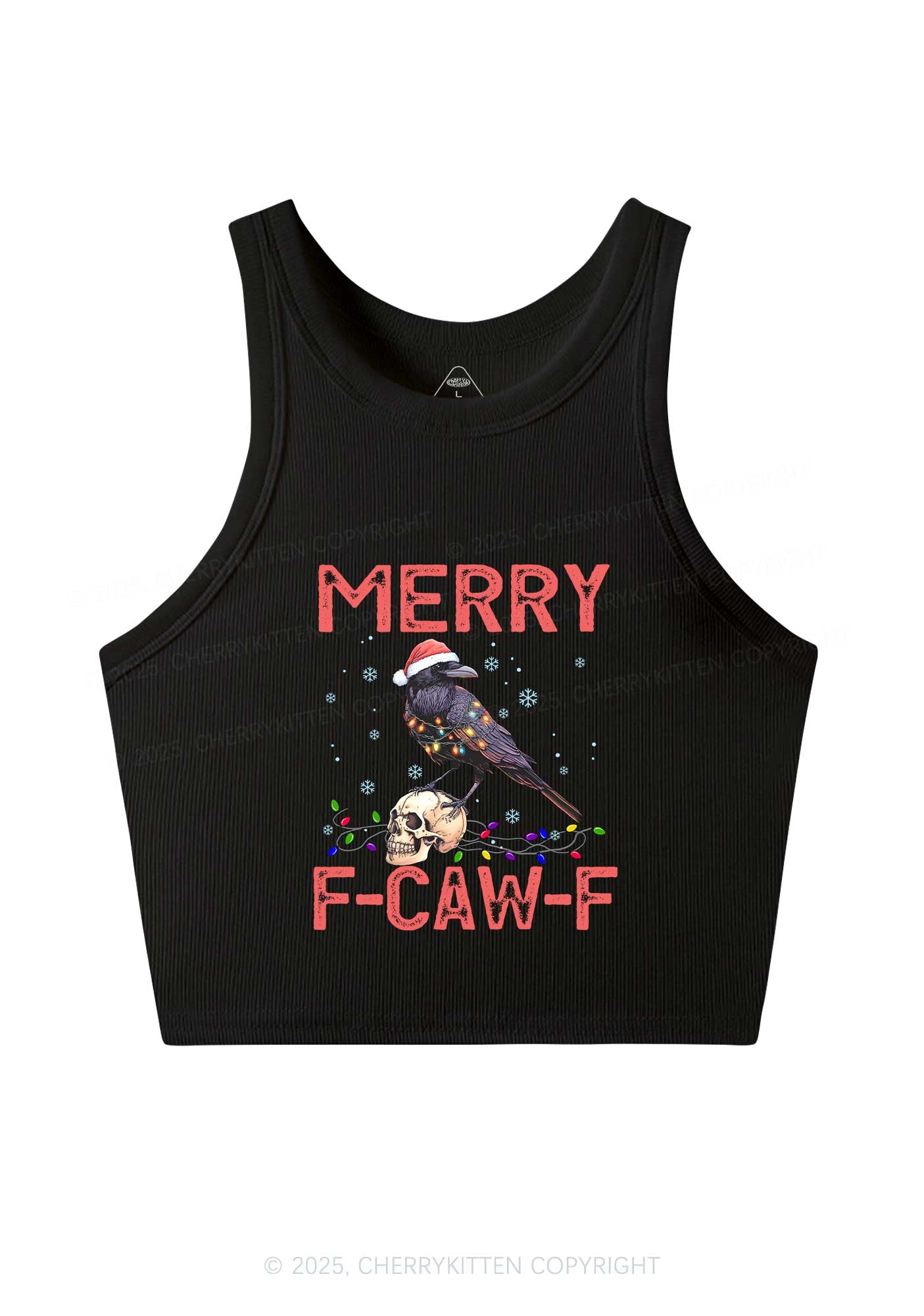 Christmas Merry Fcawf Y2K Crop Tank Top Cherrykitten
