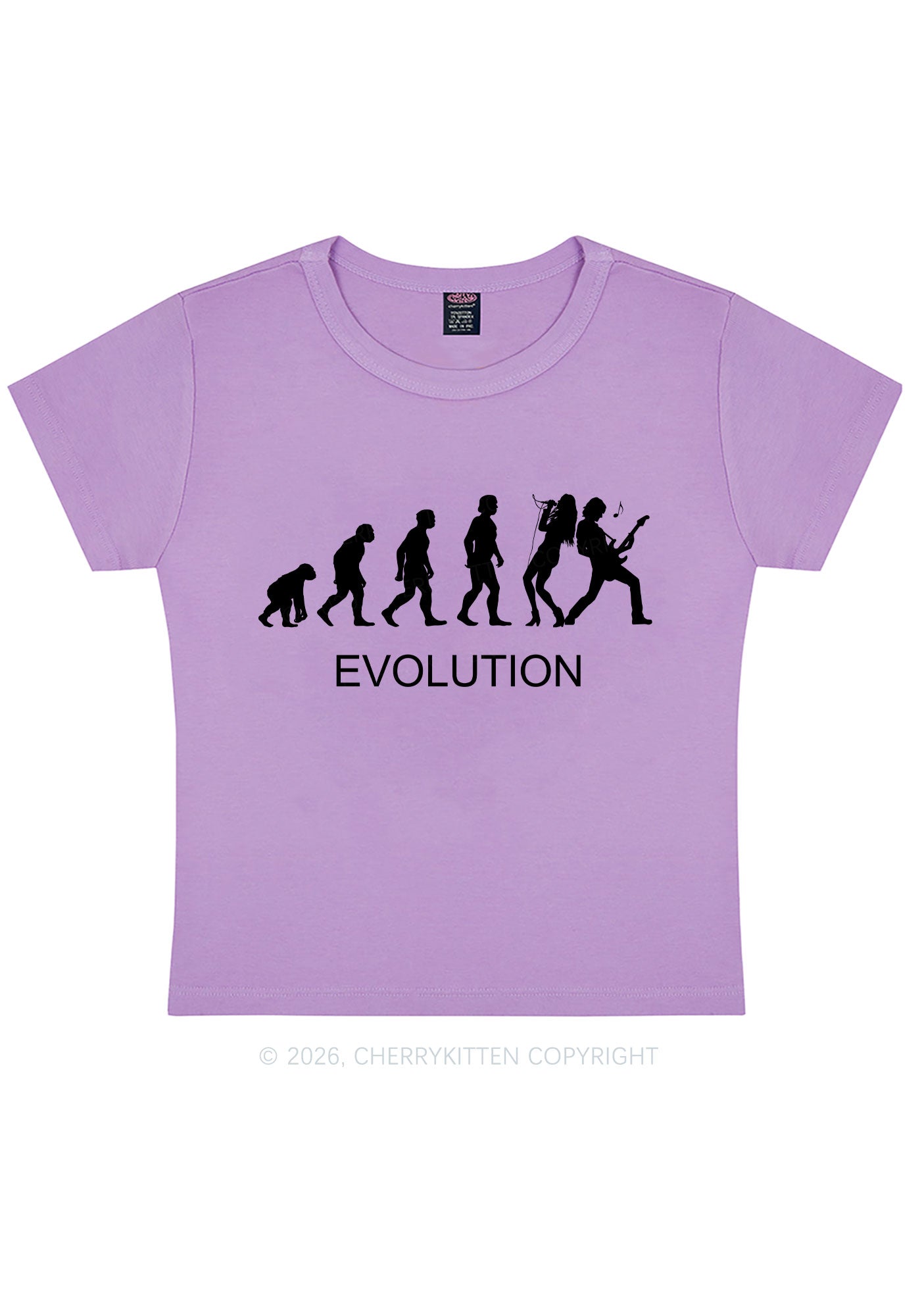 Evolution Rock Band Y2K Baby Tee Cherrykitten
