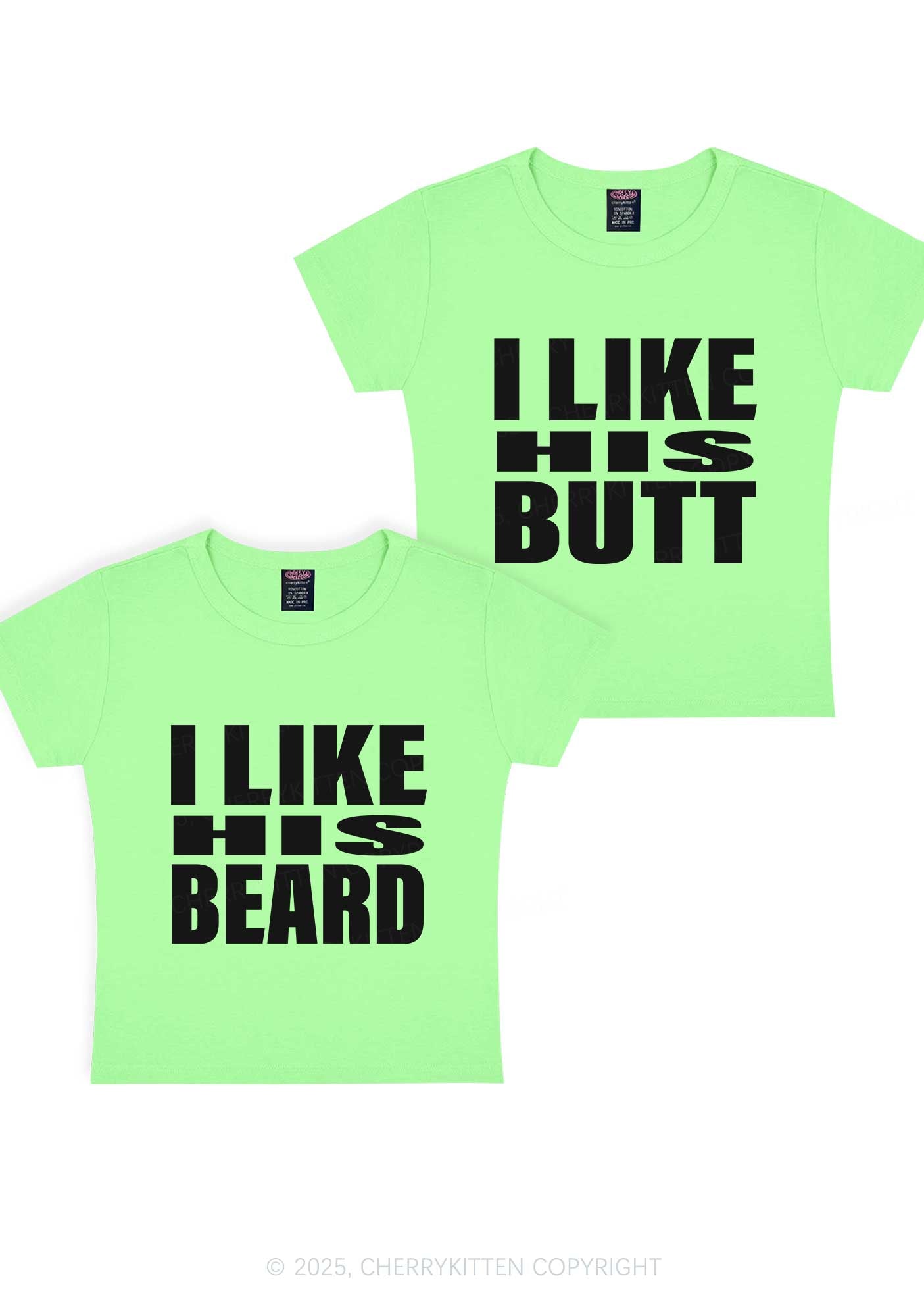 I Like His Beard Y2K Valentine's Day Baby Tee Cherrykitten