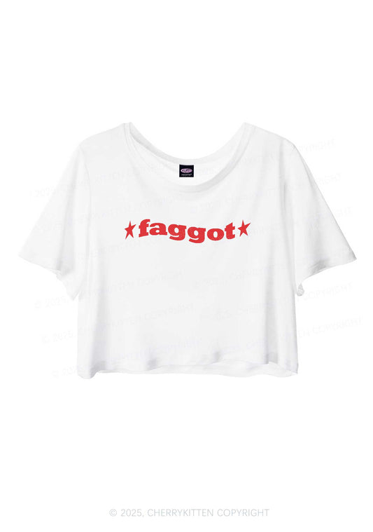 Red Faggot Pride Y2K Sheer Crop Tee Cherrykitten