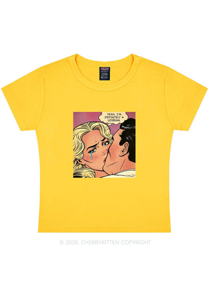 Im Definitely A Lesbian Pride Y2K Baby Tee Cherrykitten
