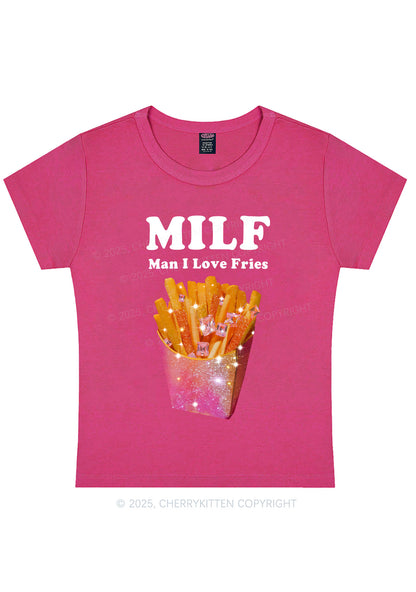 Man I Love Fries Y2K Baby Tee Cherrykitten