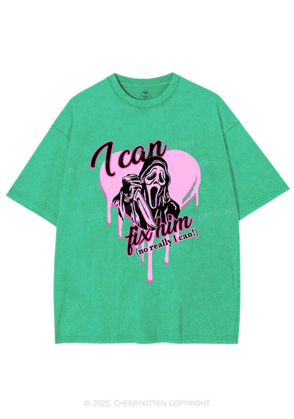Halloween Ghost Fix Him Y2K Washed Tee Cherrykitten