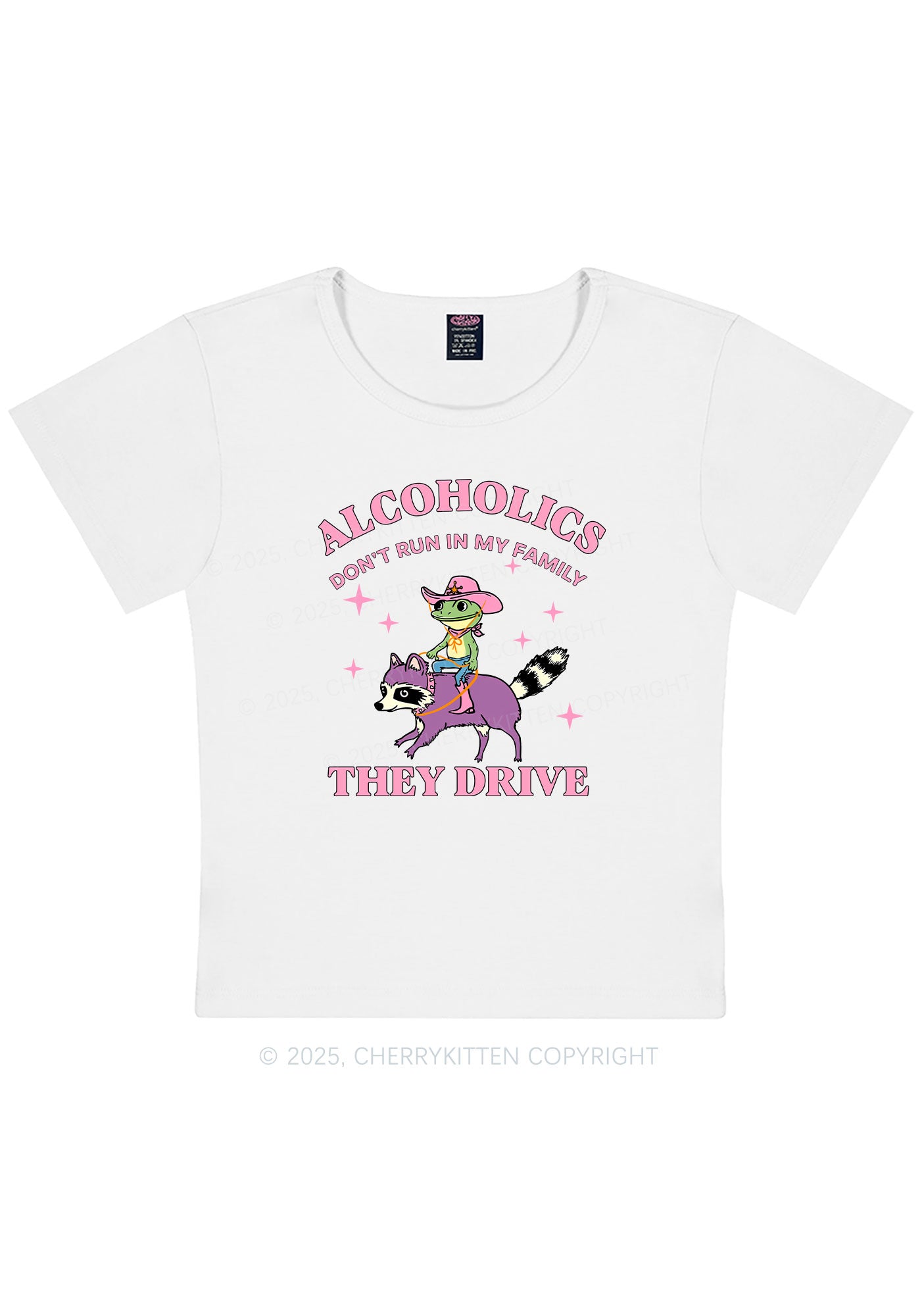 Alcoholics Drive Y2K Baby Tee Cherrykitten