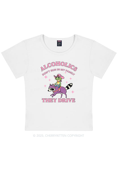 Alcoholics Drive Y2K Baby Tee Cherrykitten