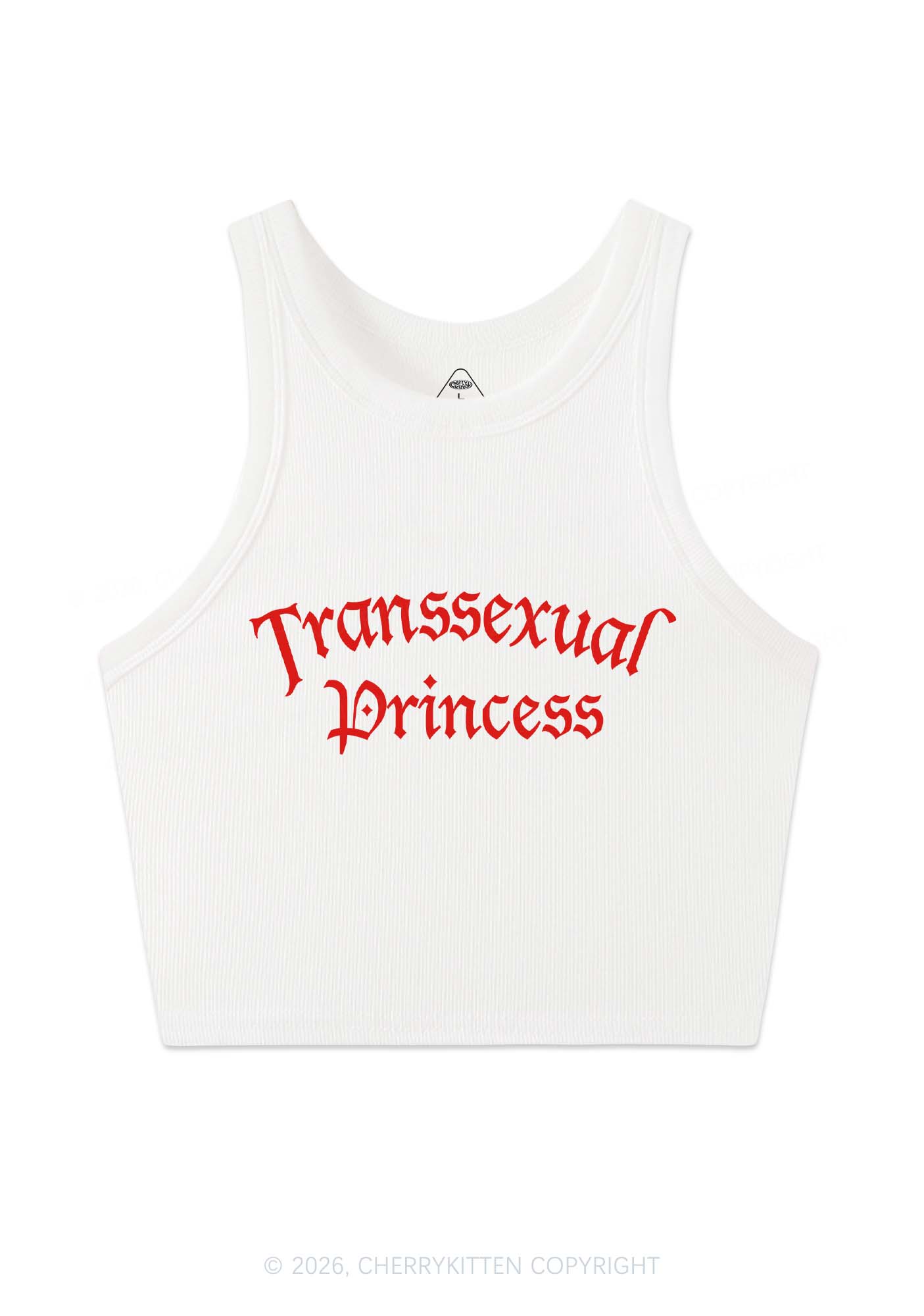 Transsexual Princess Pride Y2K Crop Tank Top Cherrykitten