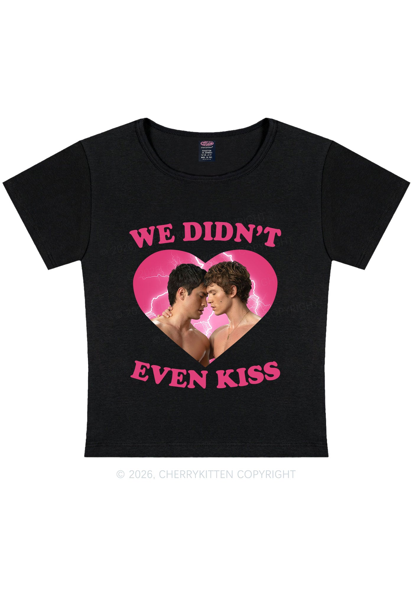 We Didnt Even Kiss Each Other HR Y2K Baby Tee Cherrykitten