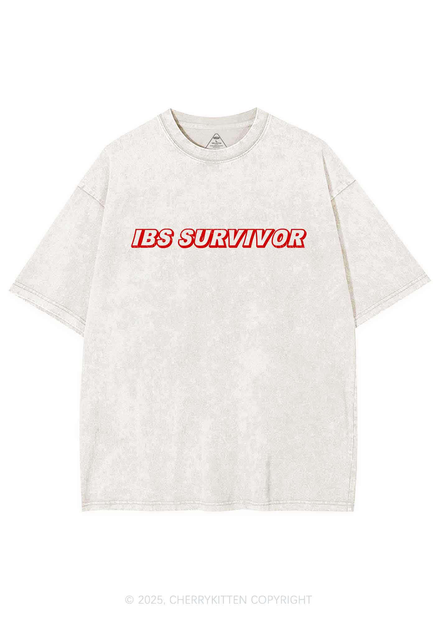 IBS Survivor Y2K Shirts Washed Tee Cherrykitten