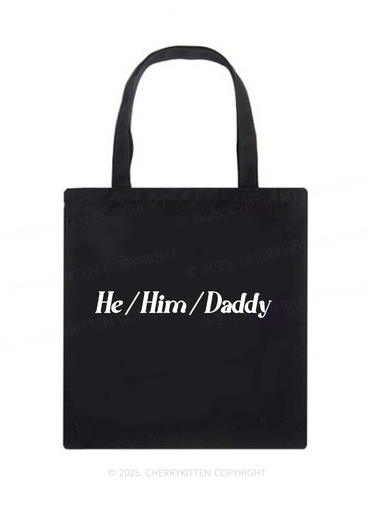He Him Daddy Pride Y2K Canvas Tote Bag Cherrykitten