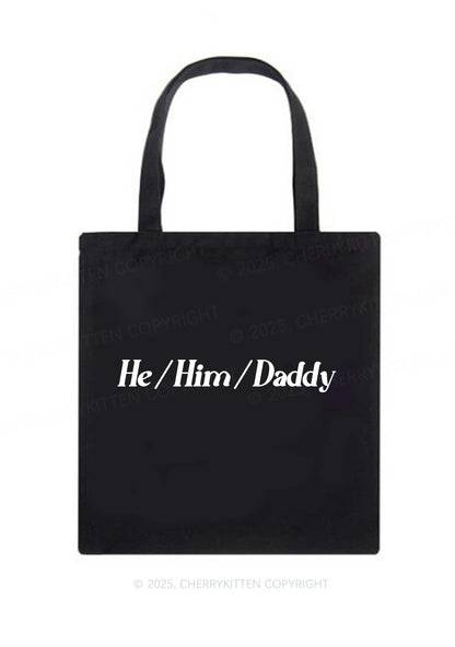 He Him Daddy Pride Y2K Canvas Tote Bag Cherrykitten