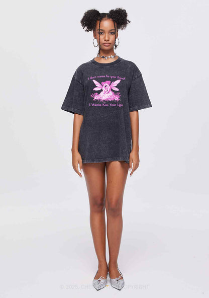 I Wanna Kiss Your Lips Pride Y2K Shirts Washed Tee Cherrykitten