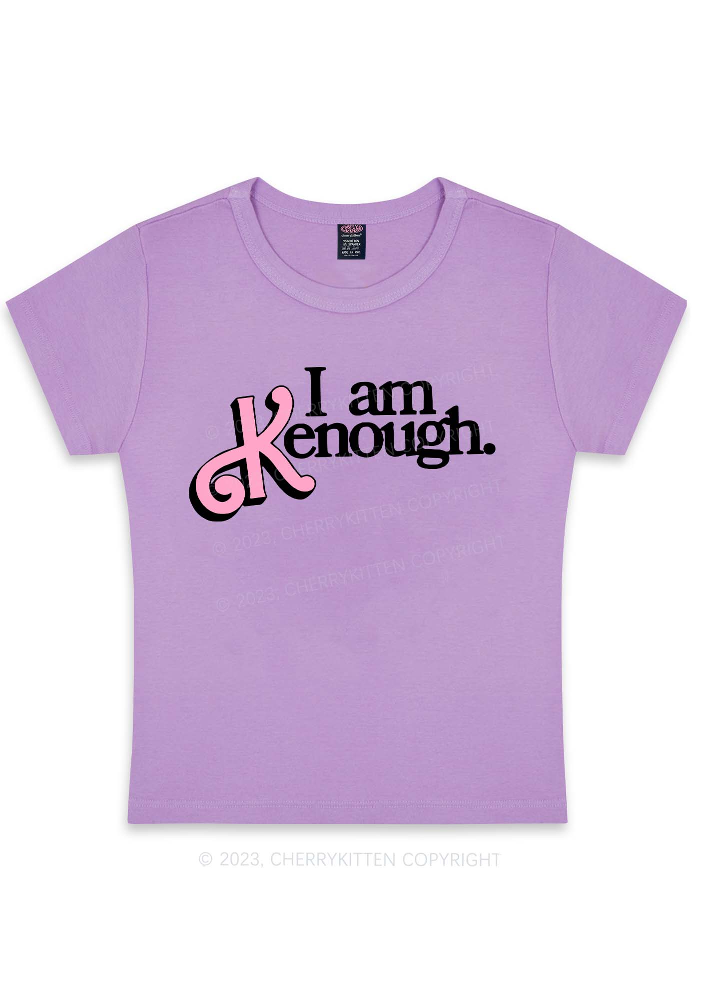 Curvy I Am Kenough Y2K Baby Tee Cherrykitten