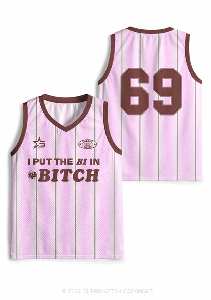 Purple I Put The Bi In Bxxch Pride Y2K Sport Jersey Tank Cherrykitten