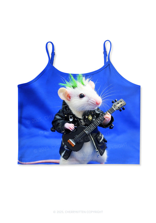 Guitar Playing Ratz Y2K Print Cami Crop Top Cherrykitten