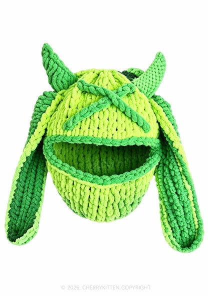 Halloween Green Bunny Horn Y2K Motorcycle Helmet Cover Cherrykitten