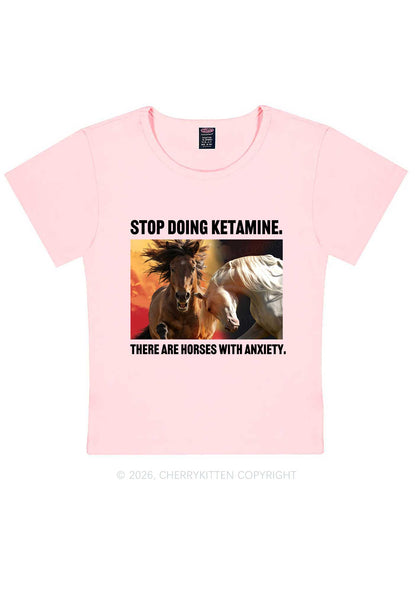 There Are Horses With Anxiety Y2K Baby Tee Cherrykitten