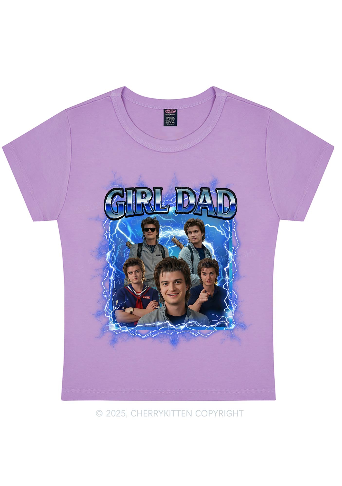 Girl Dad Y2K Baby Tee Cherrykitten