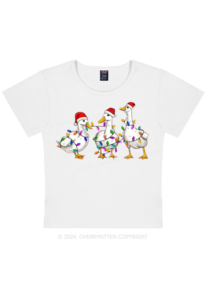 Christmas Santa Duck Y2K Baby Tee Cherrykitten