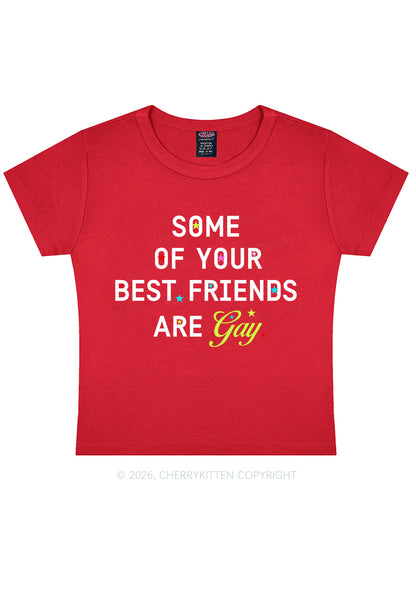 Your Best Friends Are Gay Pride Y2K Baby Tee Cherrykitten
