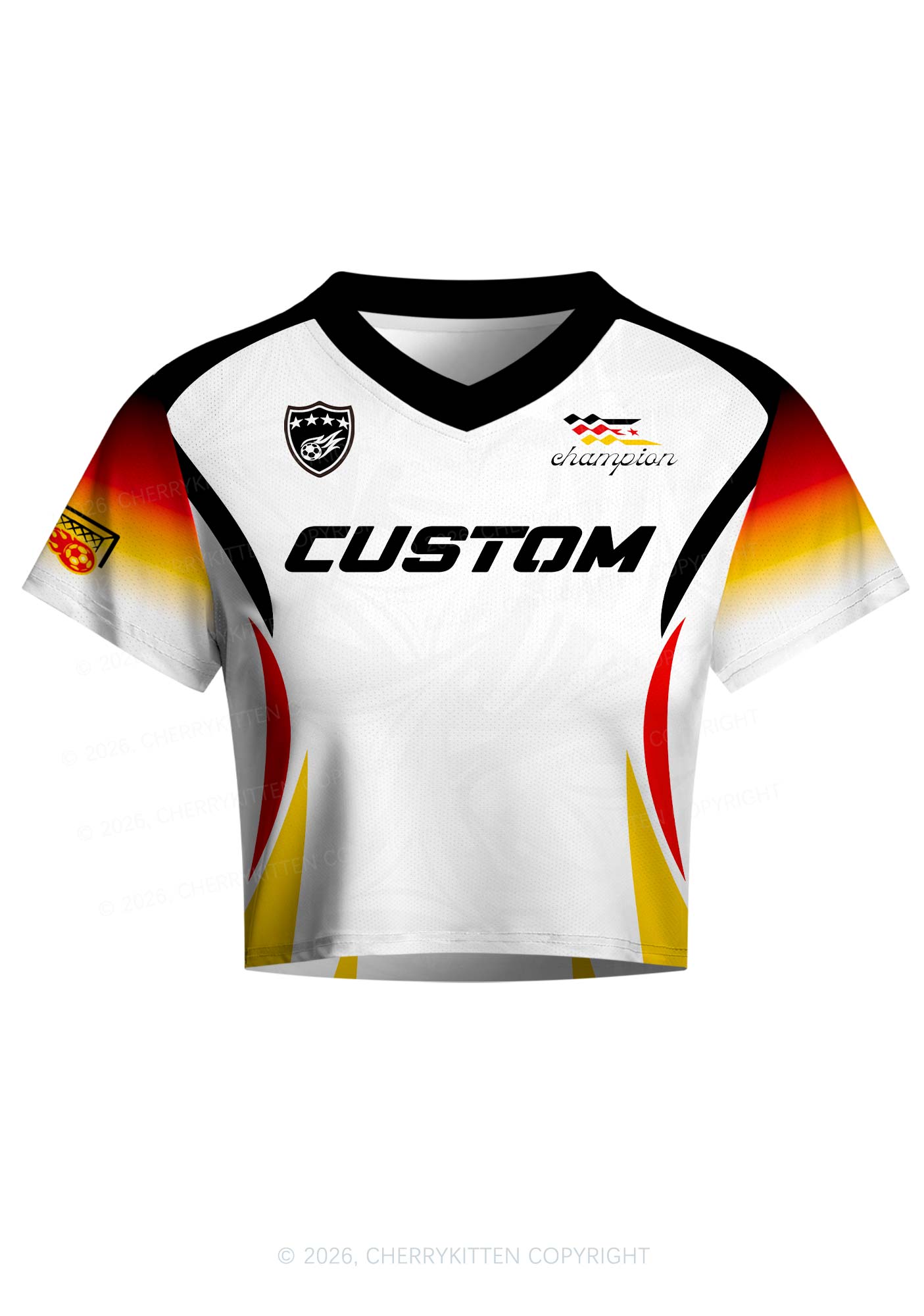 Custom Germany Flag Color Y2K Crop Football Jersey Shirts Cherrykitten