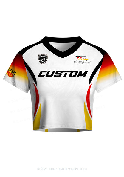 Custom Germany Flag Color Y2K Crop Football Jersey Shirts Cherrykitten