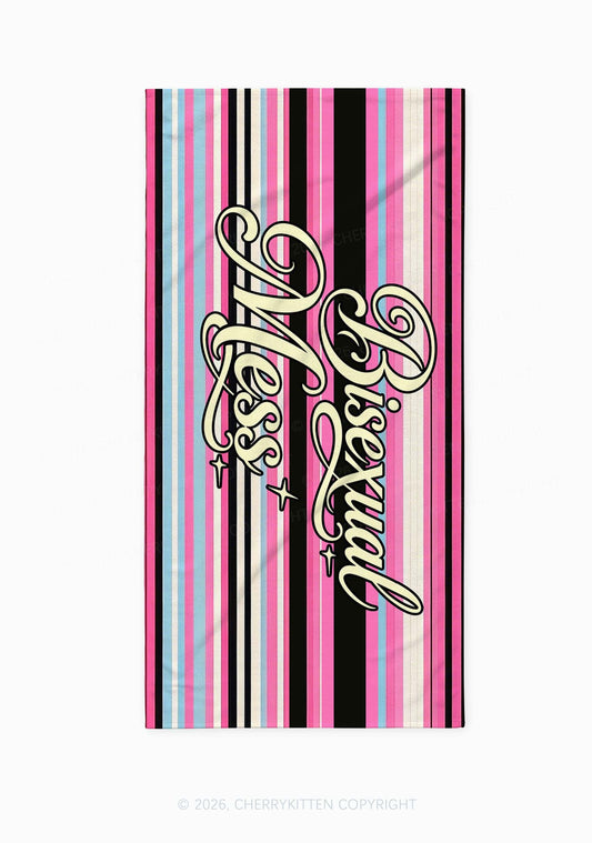 Bisexual Mess Pride Y2K Beach Towel Cherrykitten