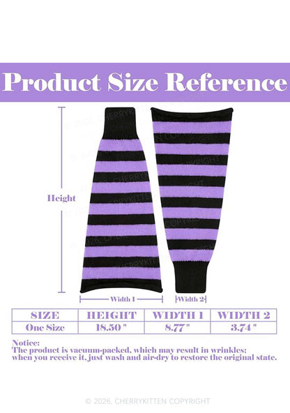 Stripes Knited Y2K Leg Warmers Cherrykitten