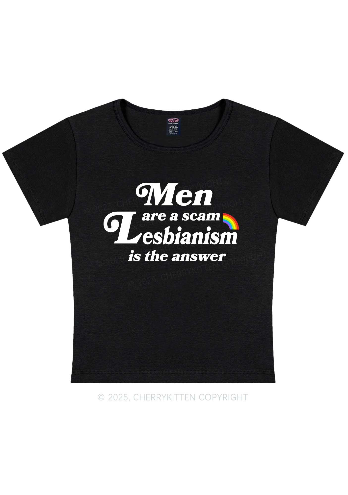 Men Lesbianism Y2K Baby Tee Cherrykitten