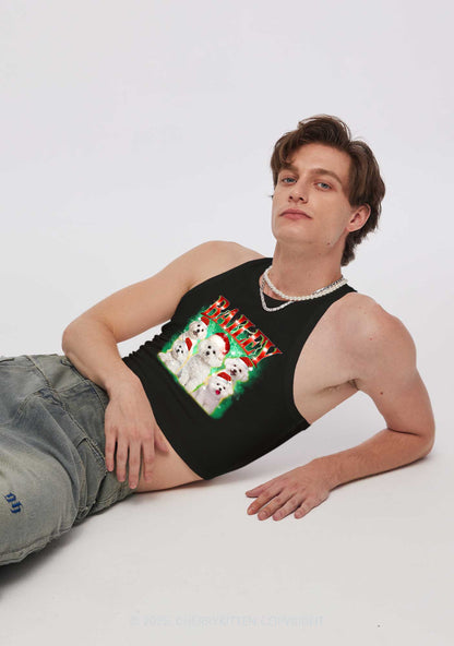Custom Christmas Puppy Y2K Crop Tank Top Cherrykitten