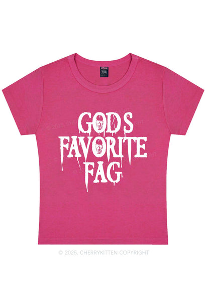 Halloween Gods Favorite Fag Pride Y2K Baby Tee Cherrykitten