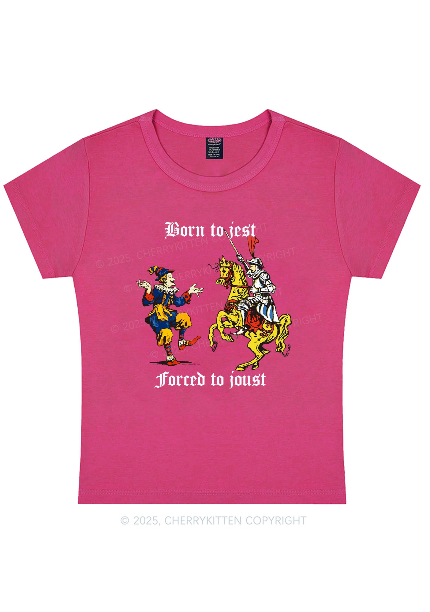 Born to Jest Forced to Joust Y2K Baby Tee Cherrykitten
