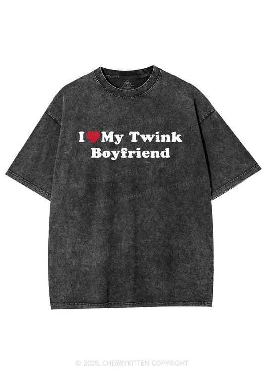 I Love My Twink BF Pride Y2K Shirts Washed Tee Cherrykitten