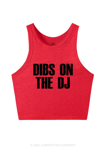 Dibs On The DJ Y2K Crop Tank Top Cherrykitten