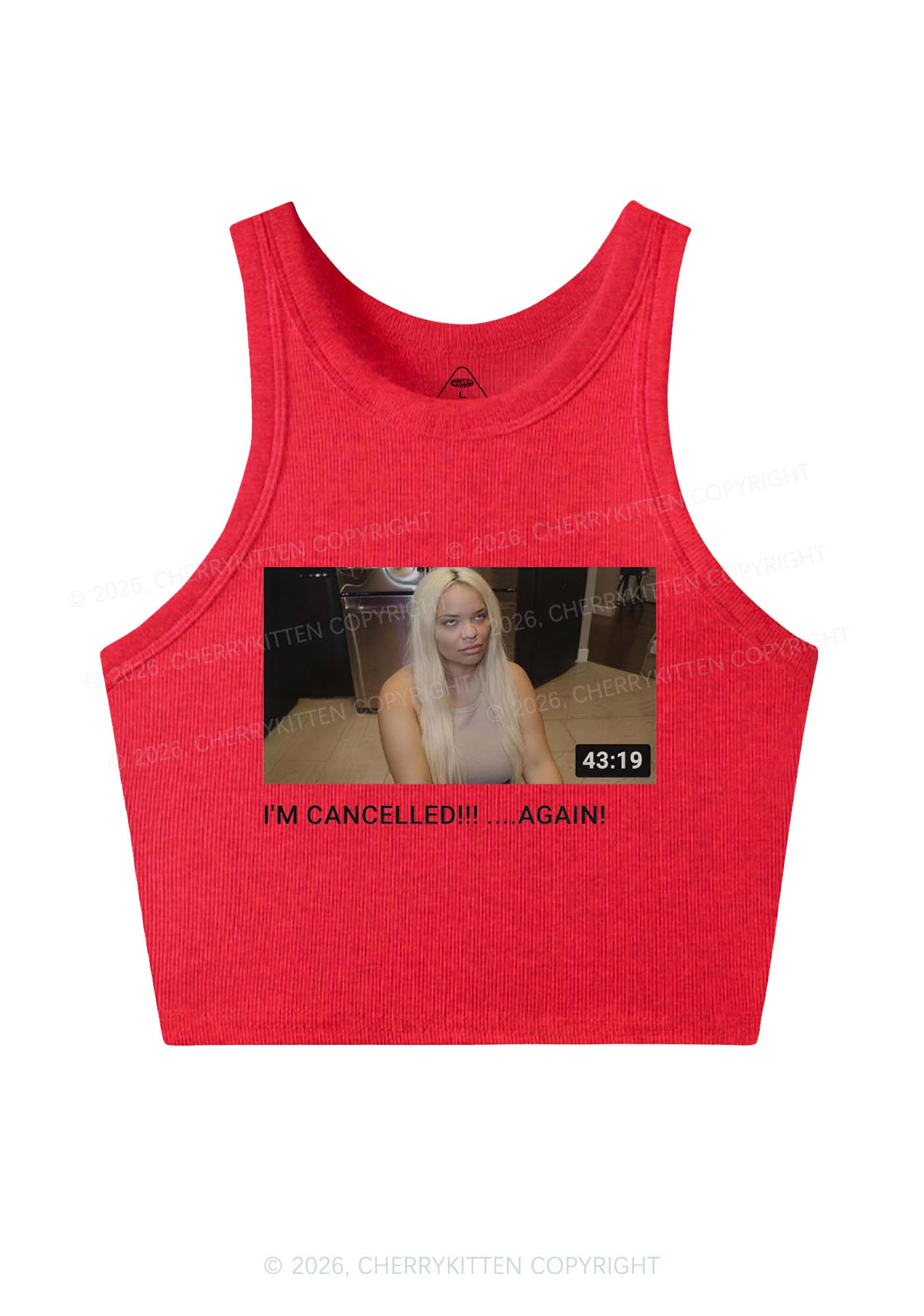 Im Canceled Again Y2K Crop Tank Top Cherrykitten