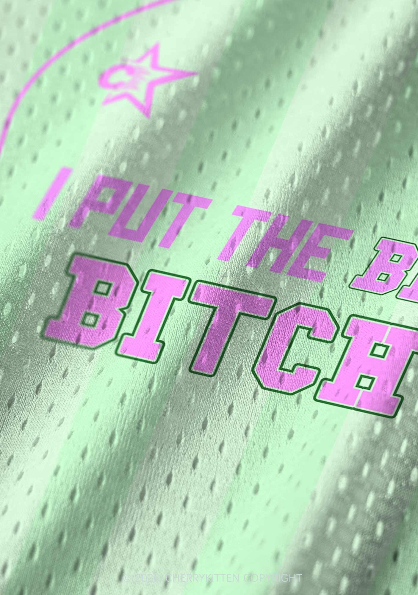 Mint Green I Put The Bi In Bxxch Pride Y2K Sport Jersey Tank Cherrykitten