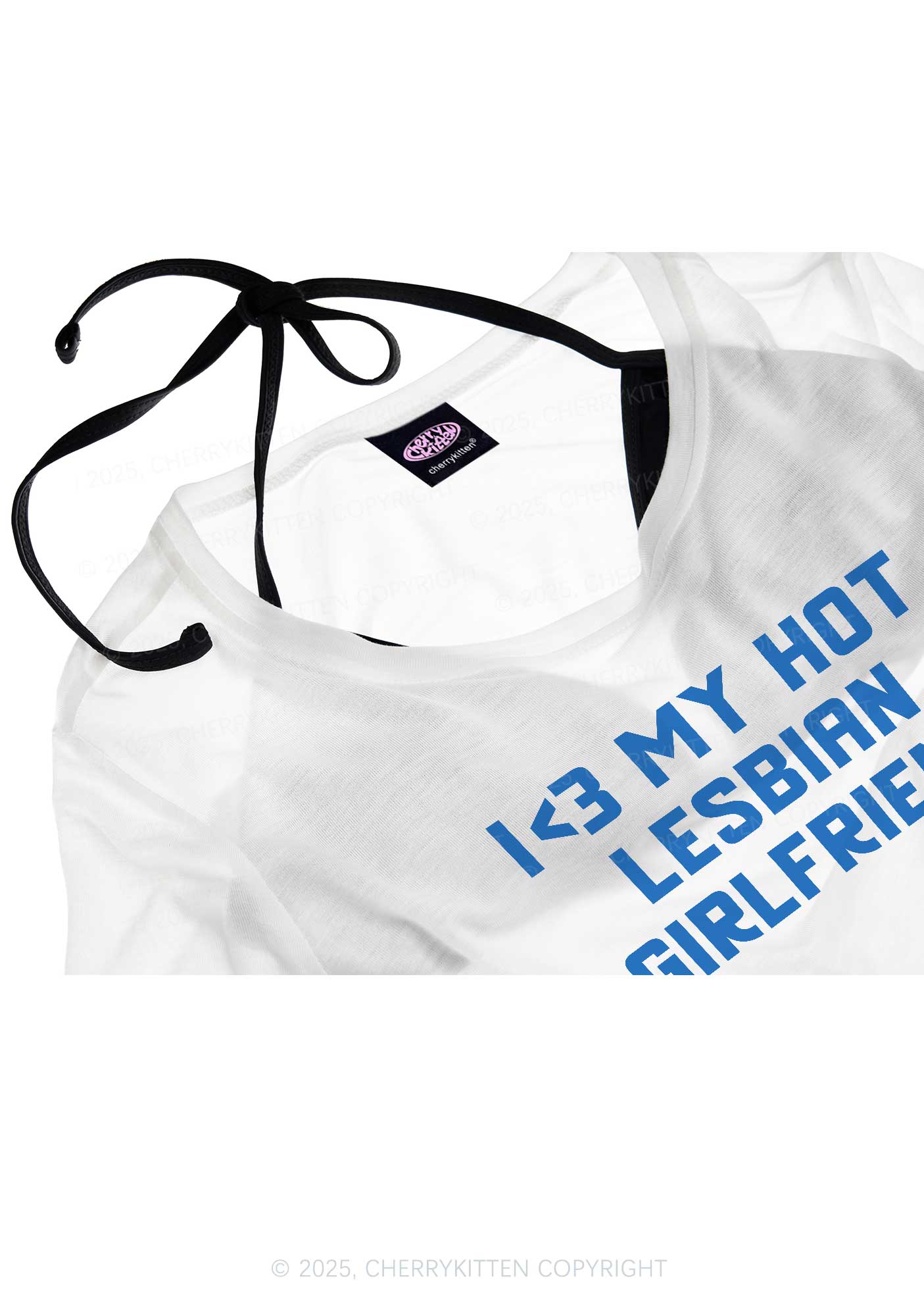 My Hot Lesbian GF Pride Y2K Sheer Boyfriend Tee Cherrykitten