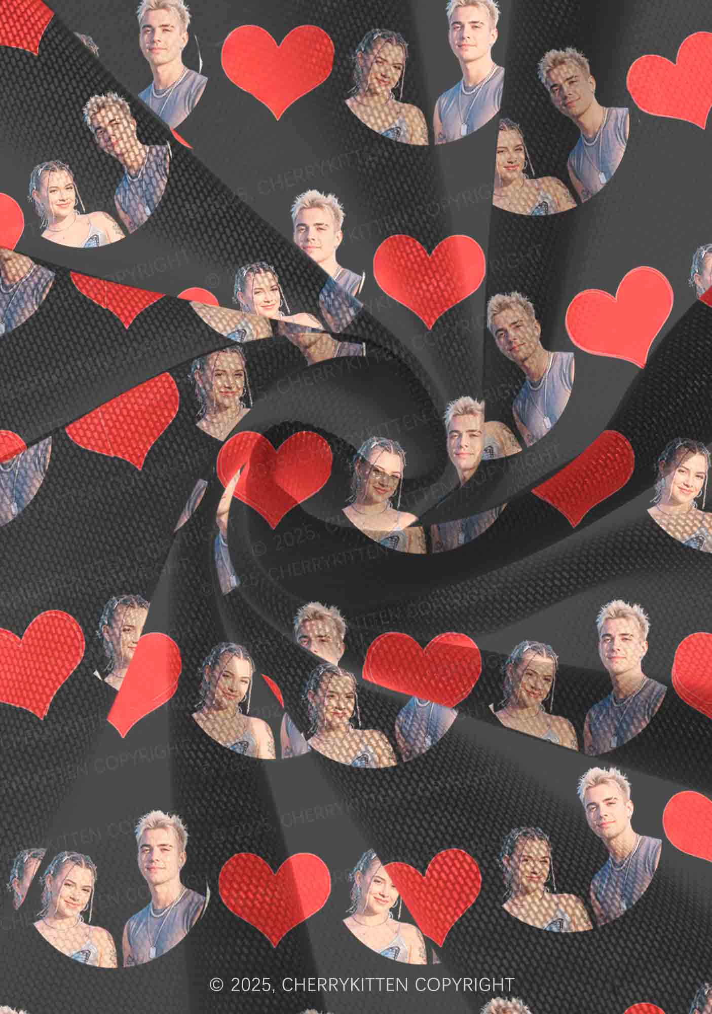 Custom Couple Photo Valentine's Day Y2K Print Mini Layered Skirt Cherrykitten