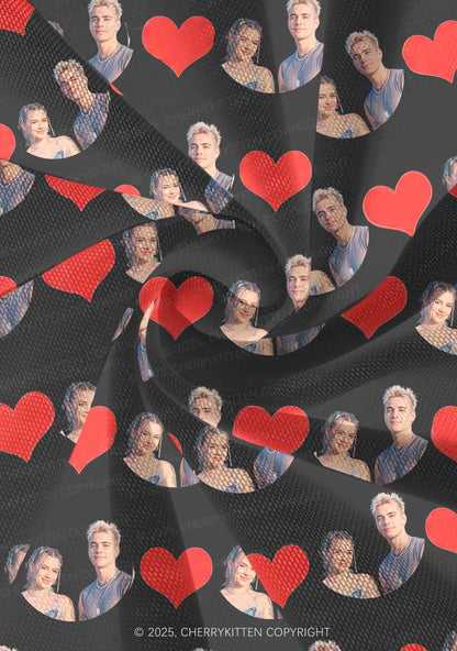 Custom Couple Photo Valentine's Day Y2K Print Mini Layered Skirt Cherrykitten