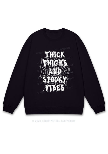 Halloween Thick Thighs Spooky Vibes Y2K Sweatshirt Cherrykitten