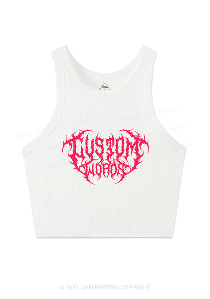 Custom Punk Words Y2K Crop Tank Top Cherrykitten