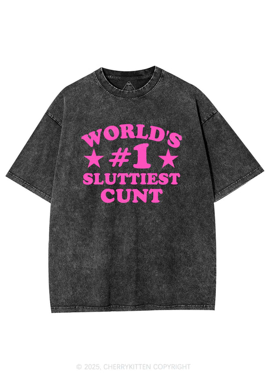 Worlds First Slxttiest Cxxt Y2K Shirts Washed Tee Cherrykitten