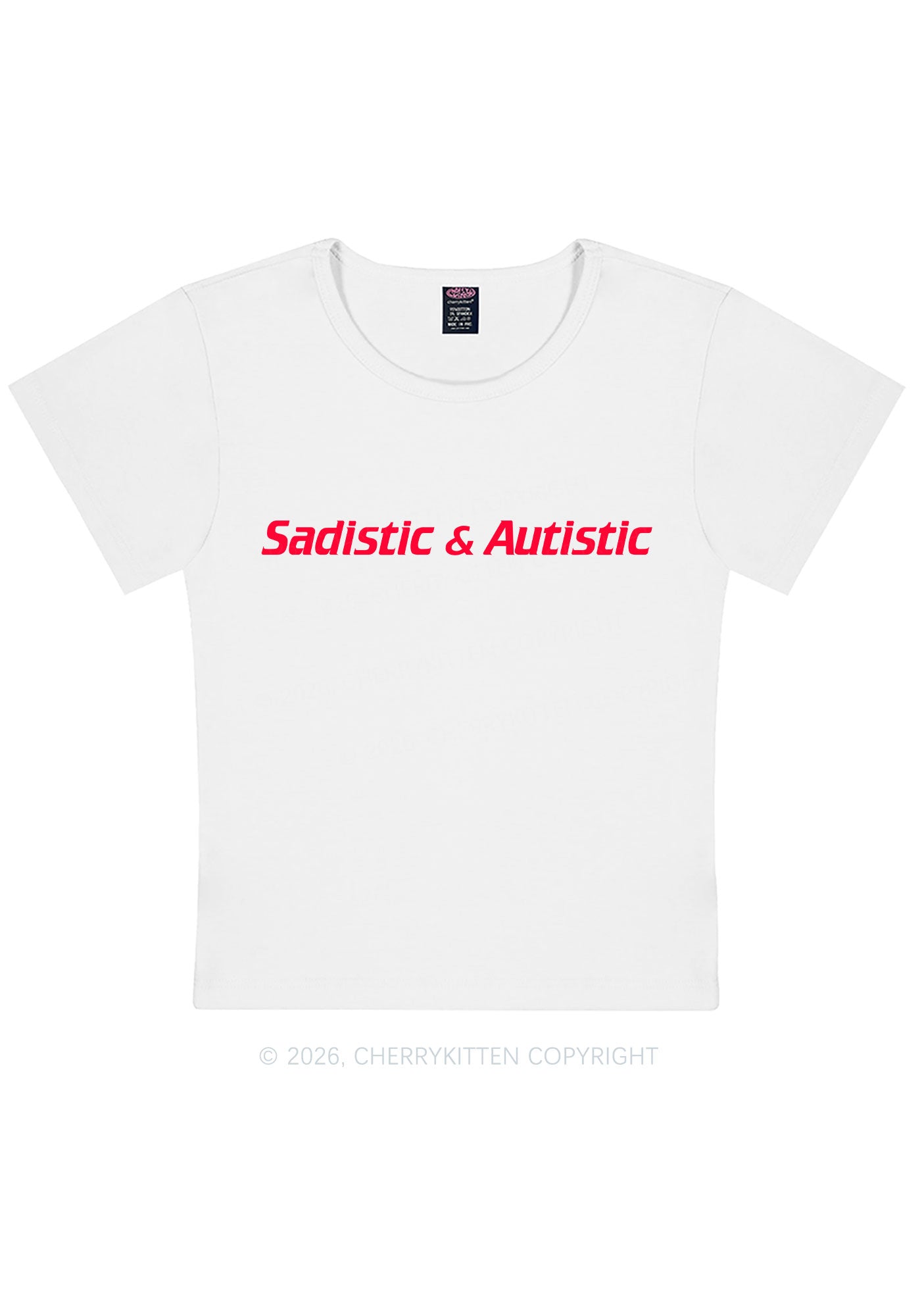 Sadistic Autistic Y2K Baby Tee Cherrykitten