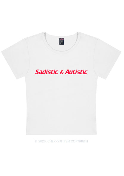 Sadistic Autistic Y2K Baby Tee Cherrykitten