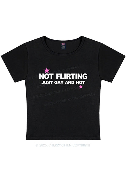 Not Flirting Pride Y2K Baby Tee Cherrykitten