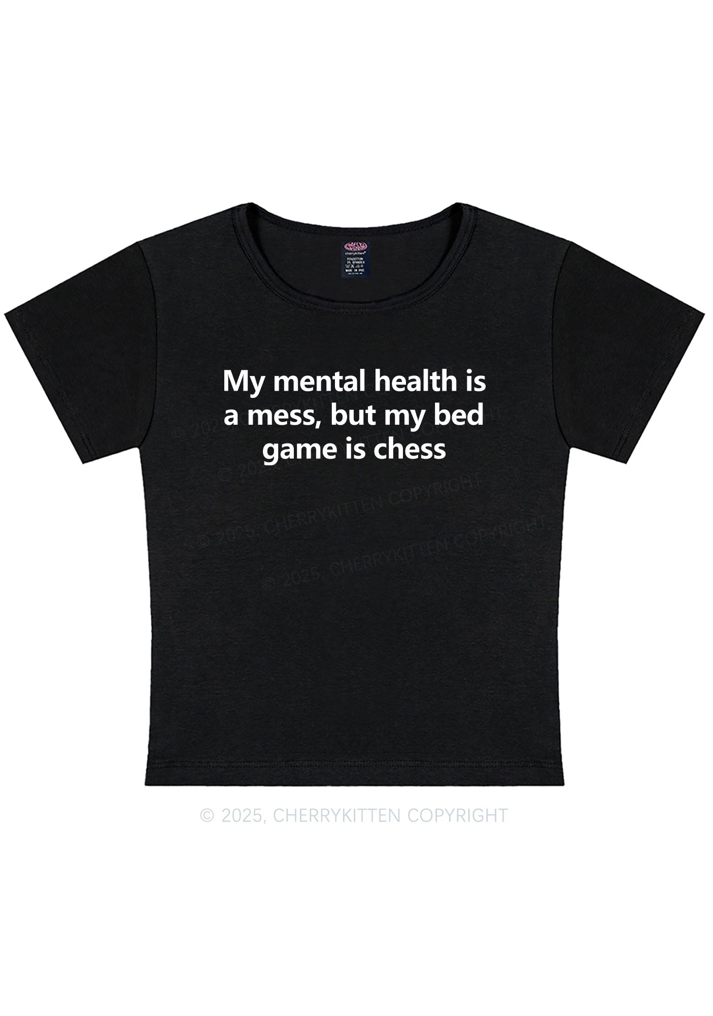 My Mental Health Is Mess Y2K Baby Tee Cherrykitten