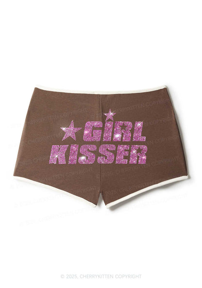 Rhinestone Girl kisser Pride Y2K Booty Shorts Cherrykitten