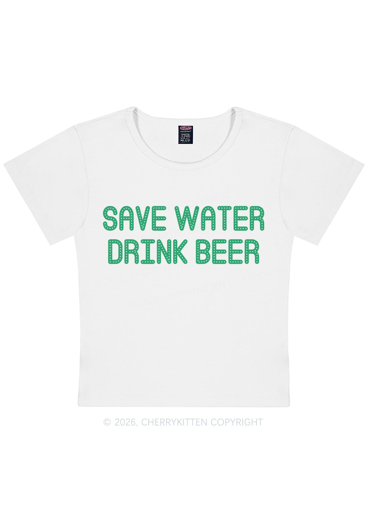 Save Water Drink Beer St Patricks Y2K Baby Tee Cherrykitten