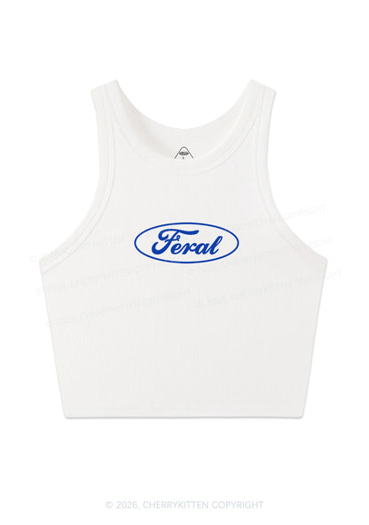 Blue Feral Y2K Crop Tank Top Cherrykitten