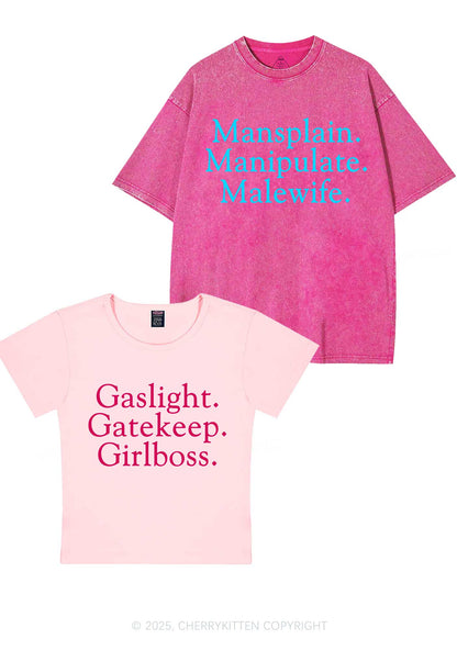 Girlboss Malewife Valentine's Day Y2K Valentine's Day Couple Shirt Cherrykitten