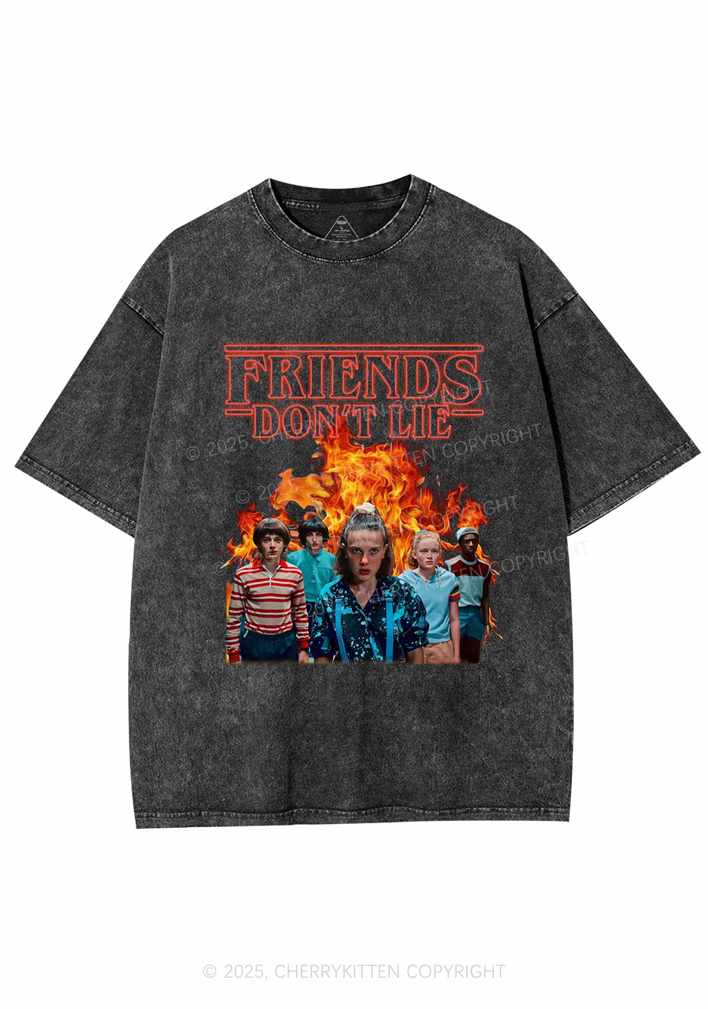 Real Friends Y2K Shirts Washed Tee Cherrykitten
